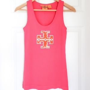 Tory Burch Patent Emblem Logo Tank Top